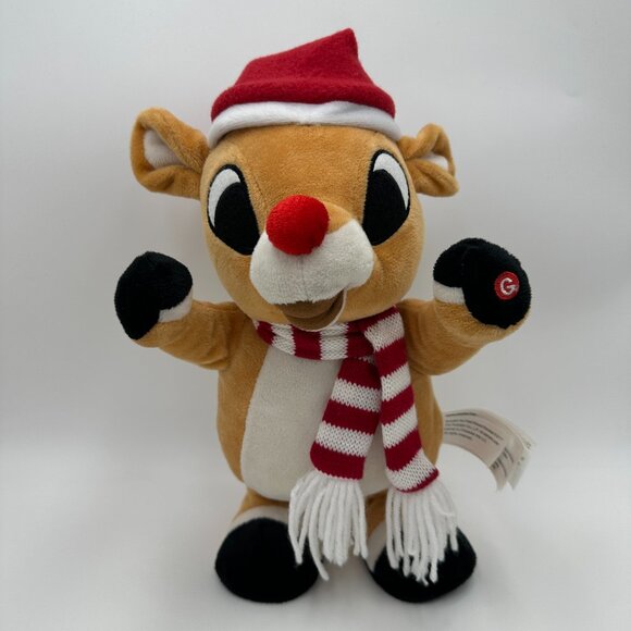 13" Gemmy Rudolph The Red Nosed Reindeer Singing and Dancing Plush - Picture 1 of 12